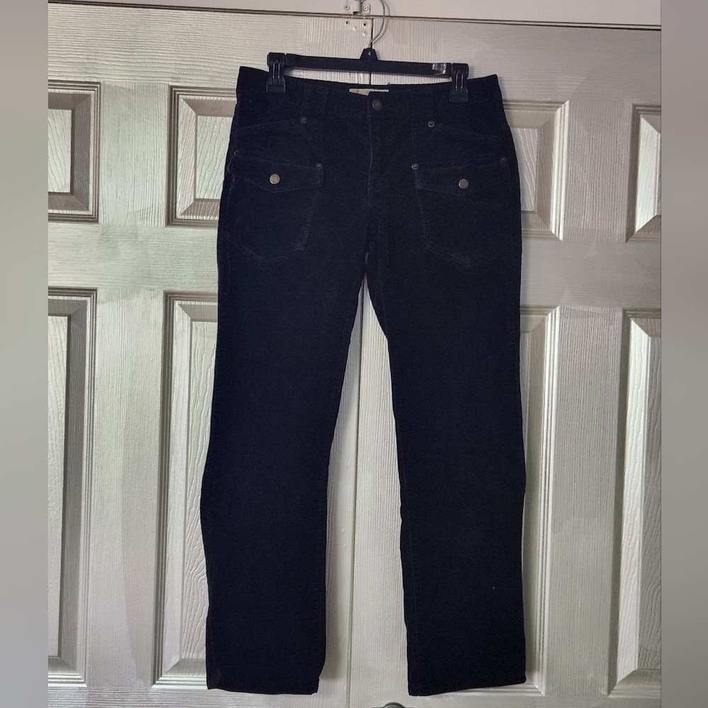 Michael Kors Black Corduroy Straight Leg Pants Size 6 - Picture 2 of 5